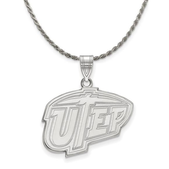 Sterling Silver U. of Texas at El Paso Large Necklace 18 Inch